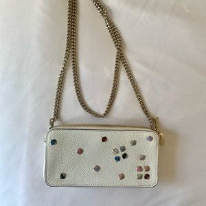 Kate Spade Enamel double zip mini crossbody white
